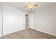 Bedroom features wood-look floors and closet at 2315 Opponents Ridge St, North Las Vegas, NV 89032