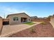 A well-maintained backyard featuring manicured mulch beds and newly installed artificial turf at 378 Hellebores Ave, North Las Vegas, NV 89084