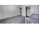 This bedroom has modern wood-look floors and a closet at 5513 Nickel Ridge Way, Las Vegas, NV 89122