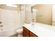 Bright bathroom features a combined bathtub and shower at 6856 Council Heights Way, Las Vegas, NV 89142