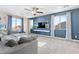 Bright and airy upstairs living room with a contemporary media center at 8136 Canyon Grassland St, Las Vegas, NV 89166
