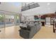 Open floor plan featuring the living room, kitchen, and dining areas at 8136 Canyon Grassland St, Las Vegas, NV 89166