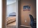 View into bedroom featuring neutral paint and queen size bed and bedding at 10001 Peace Way # 2269, Las Vegas, NV 89147