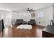 Bright loft area with hardwood flooring, comfortable seating, and natural light from many windows at 1136 Jamesbury Rd, Las Vegas, NV 89135