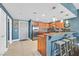 Cozy kitchen featuring a breakfast bar, stainless steel appliances, and ample counter space at 150 Las Vegas Blvd # 1004, Las Vegas, NV 89101