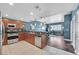 Modern kitchen features a breakfast bar and seamlessly connects to the adjacent living and dining areas at 150 Las Vegas Blvd # 1004, Las Vegas, NV 89101