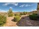 The backyard is xeriscaped for low maintenance and offers desert views at 1908 Oliver Springs St, Henderson, NV 89052