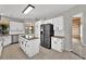 Modern kitchen with stainless steel appliances and a center island at 2714 Bridgepointe Dr, Las Vegas, NV 89121