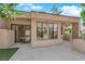 Outdoor patio offers desert landscaping, covered area, and outdoor storage closet at 2714 Bridgepointe Dr, Las Vegas, NV 89121