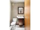 Modern powder room features sleek design and a unique floating vanity at 3750 Las Vegas Blvd # 3008, Las Vegas, NV 89158