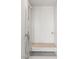 Close-up of the modern shower with a built-in bench and subway tile surround at 3750 Las Vegas Blvd # 3008, Las Vegas, NV 89158
