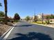 Neighborhood street view showcases manicured landscaping, palm trees, and consistent home designs at 9322 Straw Hays St # 101, Las Vegas, NV 89178