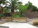 Beautiful backyard with custom wood planter and a variety of mature trees and flowering plants at 10112 Plomosa Pl, Las Vegas, NV 89134