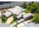 Aerial view of an estate with a well-manicured lawn, pool, three car garage, and a detached guest house at 1601 Fairgate Ct, Las Vegas, NV 89117