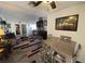 A view of the home's open concept living space, including the dining area, living room, and front entry at 2370 Ray Kanel Dr, Las Vegas, NV 89156