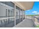 Spacious balcony with glass railings offering city views and reflected building facade at 2700 Las Vegas Blvd # 1803, Las Vegas, NV 89109