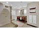 Modern bathroom featuring a glass-enclosed shower and vanity with towel storage at 2700 Las Vegas Blvd # 1803, Las Vegas, NV 89109
