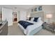 Well-lit bedroom features a king bed, modern decor, and ensuite bath at 2700 Las Vegas Blvd # 1803, Las Vegas, NV 89109