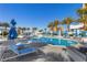 Tranquil pool area with comfortable lounge chairs and lush palm trees, perfect for relaxing and enjoying the sun at 2700 Las Vegas Blvd # 1803, Las Vegas, NV 89109