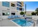Private spa pool, surrounded by comfortable lounge chairs and lush greenery, offering a serene and luxurious relaxation space at 2700 Las Vegas Blvd # 1803, Las Vegas, NV 89109