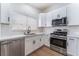 Well-lit kitchen with stainless steel appliances, modern countertops, and updated cabinets at 3915 Delling Ct, Las Vegas, NV 89104
