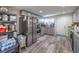 Spacious kitchen with gray cabinetry, stainless steel appliances, and ample counter space at 5093 Sun Valley Dr, Las Vegas, NV 89122