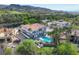 Aerial view of a luxury home with pool, spa, putting green and construction underway at 6 Rue Du Ville Way, Henderson, NV 89011