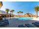 Enjoy the sunshine at this stunning pool area with mountains in the background at 11161 Black Fire Opal Dr, Las Vegas, NV 89138