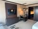 Well appointed hotel suite features a dining area and entertainment center with a large television at 2600 W Harmon Ave # 25019, Las Vegas, NV 89158
