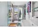 Bright bathroom featuring a walk-in shower and soaking tub at 3586 Spencer St, Las Vegas, NV 89169