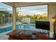 Desk area with pool and golf course view at 3586 Spencer St, Las Vegas, NV 89169
