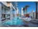 Resort-style pool area with lounge chairs and views of the Palms Place at 4381 W Flamingo Rd # 24304, Las Vegas, NV 89103
