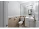 Cozy half bathroom with stylish fixtures, tile accents, and a clean, modern design at 10725 Bernini Dr, Las Vegas, NV 89141