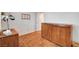 Well-organized home office with built-in wooden cabinets and plenty of storage at 1319 Highland Ct, Boulder City, NV 89005