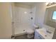 Bright bathroom with a stand up shower and updated vanity at 3749 Ponderosa Ave, Las Vegas, NV 89115