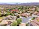 Aerial view showing the home's location in a well-maintained neighborhood with mountain views at 4 Annadale Ct, Henderson, NV 89052