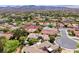 Overhead shot displaying this home's backyard features, neighborhood surroundings, and mountain backdrop at 4 Annadale Ct, Henderson, NV 89052