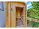 Private cedar barrel sauna, creating a personal wellness retreat in the backyard at 4 Annadale Ct, Henderson, NV 89052
