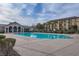 Community pool area with plenty of space for residents to relax and enjoy the swimming pool on a sunny day at 4610 Lime Straight Dr, Las Vegas, NV 89115