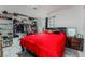 Cozy bedroom with ample storage including built-in shelving and dark wood accents at 4870 E Colorado Ave, Las Vegas, NV 89104