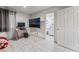 A bedroom featuring a desk and view into the bathroom provides a functional layout at 4870 E Colorado Ave, Las Vegas, NV 89104