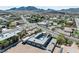 Aerial view of a house featuring an open courtyard design with a pool and spacious outdoor area at 647 Foxhall Rd, Henderson, NV 89002