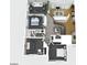 Artistic 3D floor plan of second floor with bedrooms, bathrooms, kitchen, living areas, and an entryway at 8980 Tumbling Pebble Way, Las Vegas, NV 89123