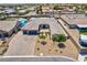 An aerial view shows the home's landscaping and position in the community at 9511 Star Vista Ct, Las Vegas, NV 89149