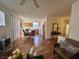 Open floor plan connects living area with the kitchen and dining at 10516 Angel Dreams Ave, Las Vegas, NV 89144