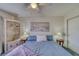Bedroom featuring a plush bed, side tables with lamps, and decorative bookshelf at 2008 Mesquite Ln # 305, Laughlin, NV 89029