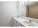 Bright bathroom with a double sink vanity and large mirror over the vanity at 204 Orland St # 2, Las Vegas, NV 89107