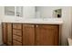 A bathroom featuring double sinks and spacious countertops at 2388 Aztec Ruin Way, Henderson, NV 89044
