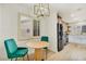 Breakfast nook features trendy light fixture and dining table at 3009 Anna Bay Dr, Las Vegas, NV 89134