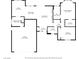 Layout of the floor plan showing the primary bedroom, living room, kitchen, garage, and the dimensions of each room at 3009 Anna Bay Dr, Las Vegas, NV 89134